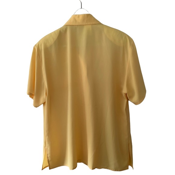 Vintage Cleo Blouse Women’s Size 12 Yellow Button Up Retro 2000s Classic - Picture 5 of 10